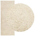 vidaXL Tapis shaggy PAMPLONA poils longs moderne doré 80x200 cm