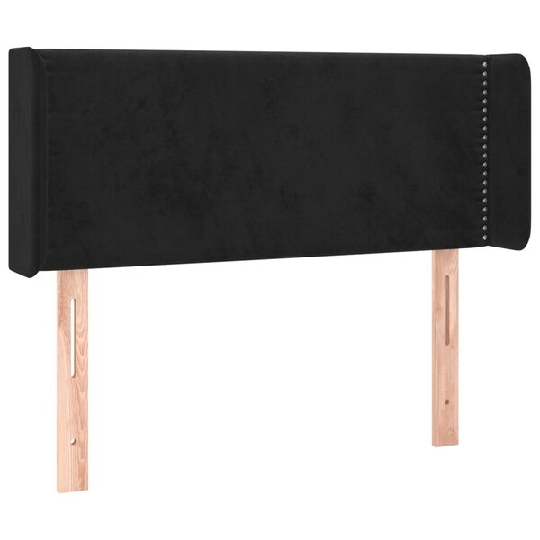 vidaXL Tête de lit avec oreilles Noir 103x16x78/88 cm Velours