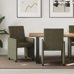 vidaXL Chaises de Salle à Manger avec Roues 2 Pièces Vert armée
