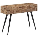vidaXL Table console 110x34x80 cm teck de récupération massif