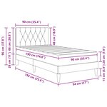 vidaXL Cadre de lit avec matelas Gris clair 90 x 190 cm Velours