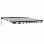 vidaXL Auvent rétractable anthracite et blanc 4x3 m tissu et aluminium