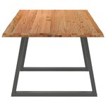 vidaXL Table à manger avec bord naturel 220x100x74cm bois massif chêne