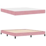 vidaXL Lit à ressorts avec matelas Rose 180 x 200 cm tissu