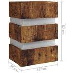 vidaXL Table de chevet à LED chêne fumé 45x35x67 cm bois d'ingénierie