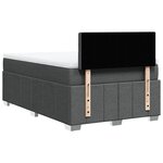 vidaXL Sommier à lattes de lit avec matelas Gris foncé 120x200cm Tissu