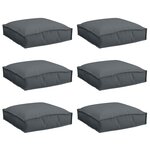 vidaXL Coussin pour assise de palette 6 Pièces Anthracite 40 x 40 x 8 cm