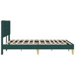 vidaXL Cadre de lit avec tête de lit Vert foncé 160 x 200 cm Tissu