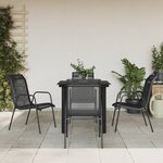 vidaXL Ensemble à manger de jardin 5 Pièces noir textilène et acier