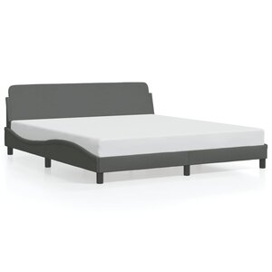 vidaXL Cadre de lit Dover gris foncé 180x200 cm tissu
