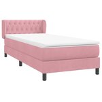 vidaXL Sommier à lattes de lit avec matelas rose 100x220 cm velours
