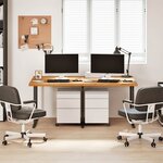 vidaXL Dessus de bureau marron clair bois chêne massif rectangulaire
