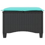 vidaXL Tabourets jardin coussins 2 Pièces noir 55x55x36 cm résine tressée