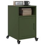vidaXL Table de chevet vert olive 36x39x59 cm acier