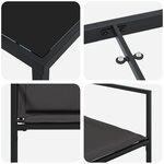 vidaXL Ensemble de Salle à Manger de Jardin en 9 Pièces avec Coussins Noir Textilène et Acier