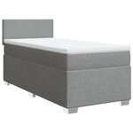vidaXL Sommier à lattes de lit avec matelas gris clair 80x200 cm tissu