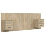 vidaXL Tête de lit avec armoires Chêne sonoma Bois d'ingénierie