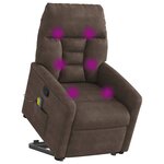 vidaXL Fauteuil inclinable de massage marron tissu microfibre