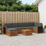 vidaXL Ensemble de canapés d'extérieur 7 pc Naturel et Anthracite