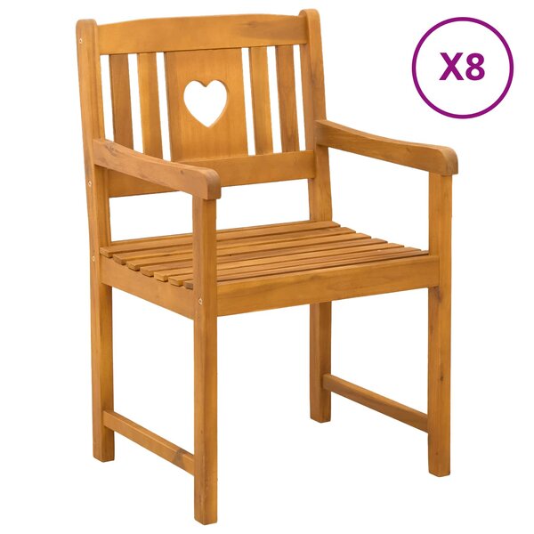 vidaXL Chaises de jardin 8 Pièces Naturel Bois d'Acacia Massif