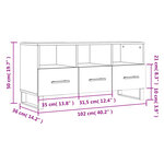 vidaXL Meuble TV sonoma gris 102x36x50 cm bois d'ingénierie