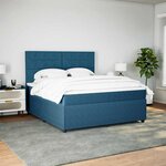 vidaXL Sommier à lattes de lit et matelas bleu 180x200 cm velours