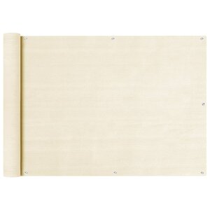 vidaXL Écran de balcon Crème 75x400 cm PEHD