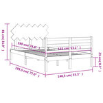 vidaXL Cadre de lit sans matelas blanc bois massif