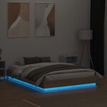 vidaXL Cadre de lit avec LED sans matelas chêne sonoma 140x190 cm