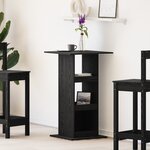 vidaXL Table de Bar avec Rangement Chêne Noir 60x60x102 cm Bois d'Ingénierie