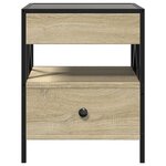 vidaXL Table de chevet avec LED infini chêne sonoma 40x40x51 cm