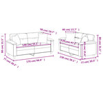 vidaXL Ensemble de canapés 2 Pièces avec coussins Beige Tissu microfibre