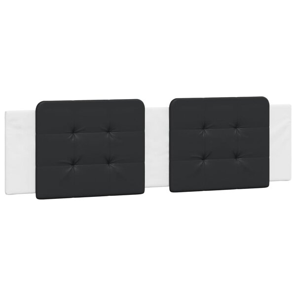 vidaXL Coussin de tête de lit noir et blanc 180 cm similicuir