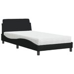 vidaXL Lit avec matelas Dover noir 100x200 cm tissu