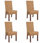 vidaXL Chaises à manger lot de 4 marron rotin naturel