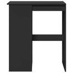 vidaXL Table de bar avec étagères noir bois d'ingénierie