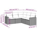vidaXL Salon de jardin 5 Pièces avec coussins gris clair résine tressée