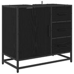 vidaXL Cabinet de salle de bain avec tiroir Chêne noir 65 x 33 x 60 cm