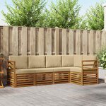 vidaXL Ensemble de canapés d'extérieur 5 pc Naturel et Beige Polyester