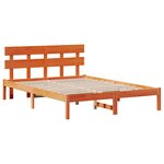vidaXL Cadre de lit avec tête de lit marron ciré 160x200 cm bois massif pin
