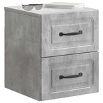 vidaXL Cabinet de chevet mural Gris béton 34 5 x 33 x 40 cm