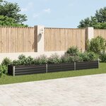 vidaXL Lit surélevé de jardin Acier galvanisé 480x80x45 cm Anthracite