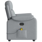 vidaXL Fauteuil de massage inclinable Gris clair Tissu