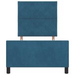 vidaXL Lit à ressorts avec tête de lit Bleu foncé 100 x 200 cm Velours