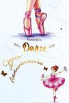 69-3123 Carte Anniversaire Danseuse Classique Ballerine pour Fille Enfant Peinture Aquarelle Mignonne -Finitions Dorure Or Doré + Gaufrage en Relief +1 Enveloppe Format 12x17cm -Fabriqué en Europe