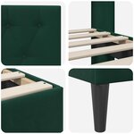 vidaXL Cadre de lit avec tête de lit Vert foncé 200 x 200 cm Velours