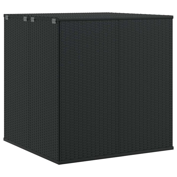 vidaXL Boîte à coussins de jardin Résine tressée 100x97 5x104 cm Noir