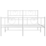 vidaXL Cadre de lit métal avec tête de lit/pied de lit blanc 135x190cm