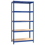 vidaXL Étagères à 5 niveaux 4Pièces Bleu Acier et bois d'ingénierie