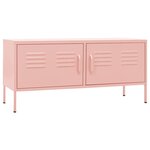 vidaXL Meuble TV Rose 105x35x50 cm Acier